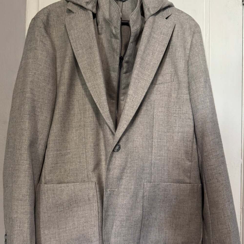 NWT Giasone Austin Hood Men's Grey Cotton Casual Blazer Jacket Size 44 R